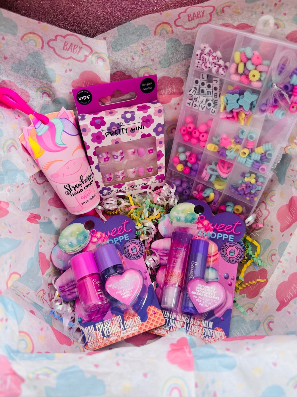 Kids Nail & Lip Gift Set — Pink / Purple